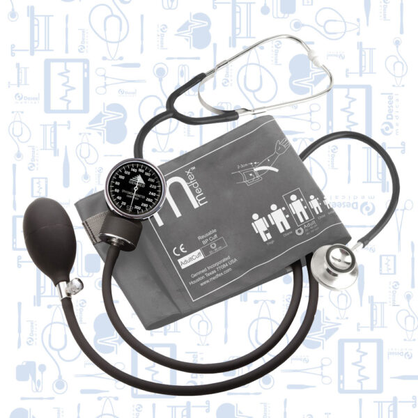 Kit de Esfigmomanómetro Adulto Doble Gris con Estetoscopio