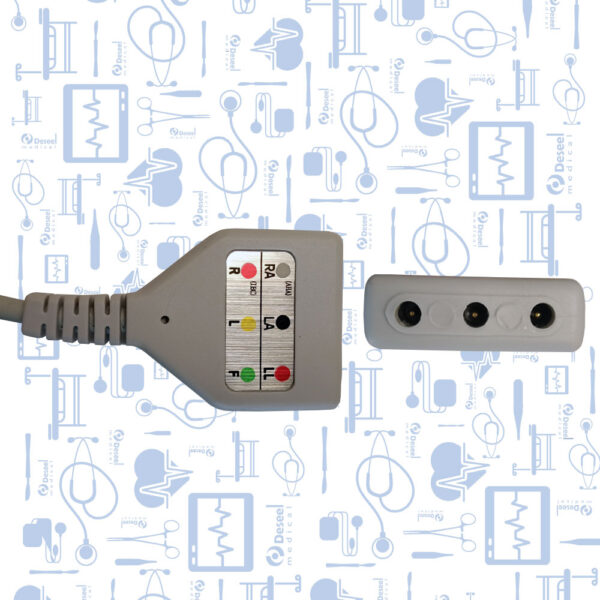 Cable de ECG Troncal, 3 Deriv. Tipo DIN, Biolight/Medica D