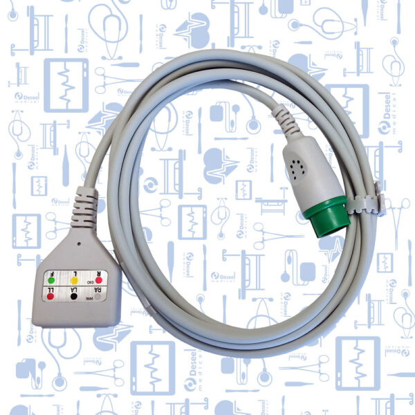 Cable de ECG Troncal, 3 Deriv. Tipo DIN, Biolight/Medica D