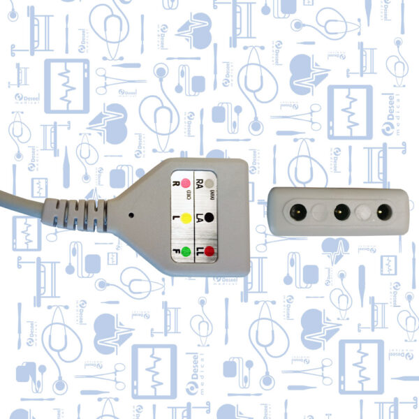 Cable de ECG Troncal, 3 Deriv. Tipo DIN, Biolight/Medica D