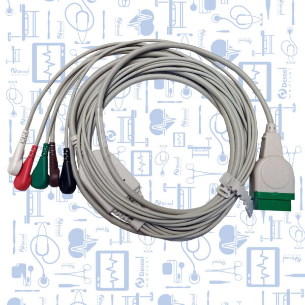 Cable de ECG Completo AHA, 5 Deriv. Tipo Clip. GE