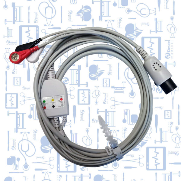 Cable ECG Completo AHA 3 Derivaciones Broche