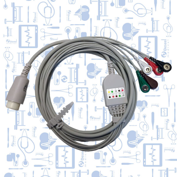 Cable ECG Completo AHA 5 Derivaciones Tipo Broche