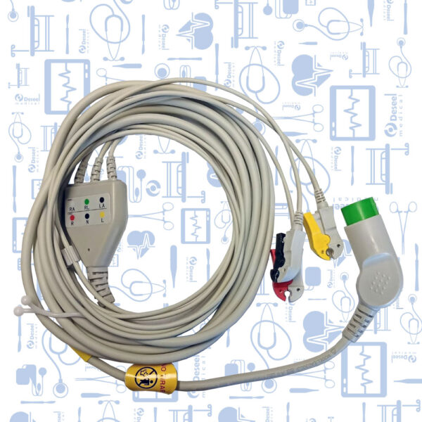 Cable ECG Completo IEC 3 Derivaciones, Pinza