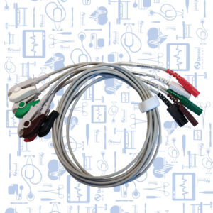Juego de Latiguillos para ECG 5 Derivaciones, Pinza
