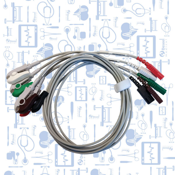 Juego de Latiguillos para ECG 5 Derivaciones, Pinza
