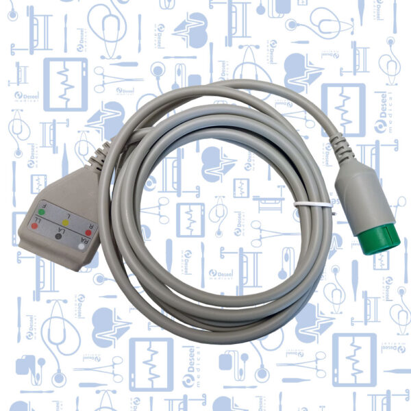 Cable Troncal de ECG, 3 Derivaciones para Monitor Waltvick