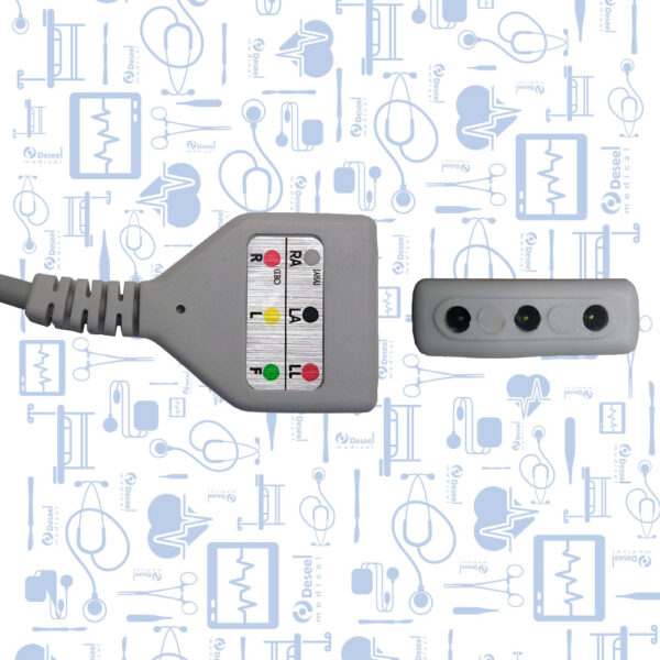 Cable ECG Troncal AHA 3 Derv. Mindray T5, 12 Pin