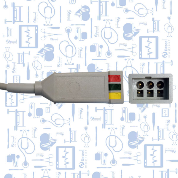 Cable Troncal de ECG, 3 Derivaciones Compatible con Datex