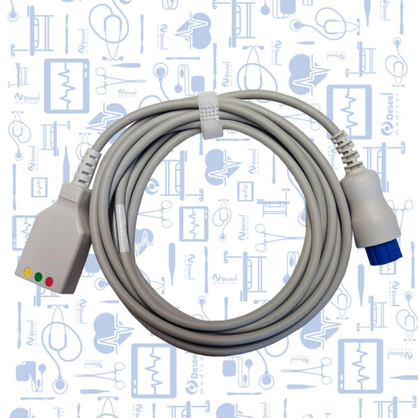 Cable Troncal de ECG, 3 Derivaciones Compatible con Monitor