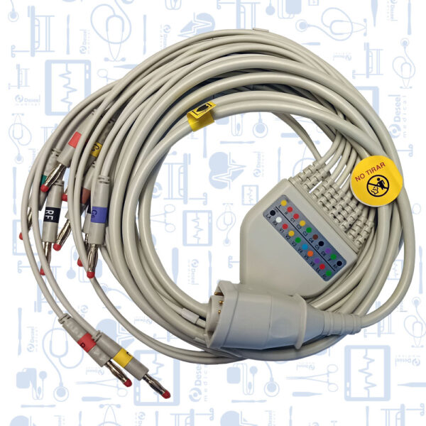 Cable EKG Completo IEC, 10 KOhm, Banana